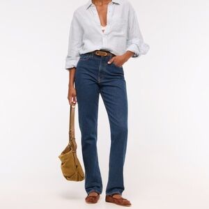 Abercrombie & Fitch Curve Love 90s Ultra High Rise Straight Jeans